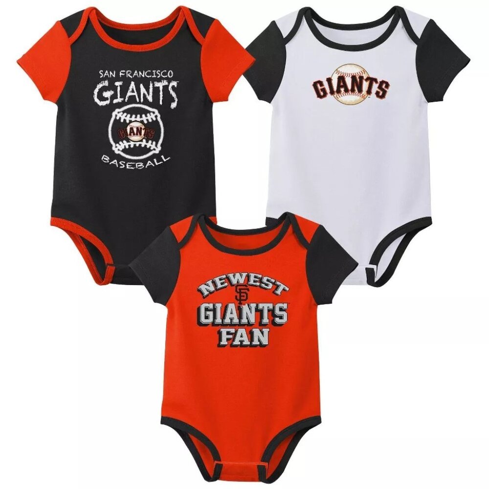 MLB San Francisco Giants Infant Boys' 3pk Bodysuit Set Size 3/6M